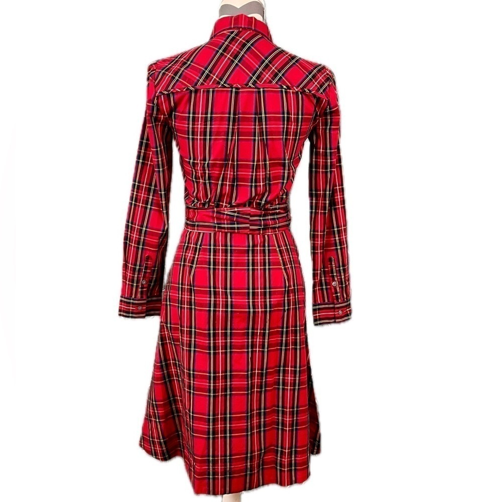 NWT - J. Crew Factory Tartan Tie-Waist Shirt Dress - Size 00 - Picture 7 of 11